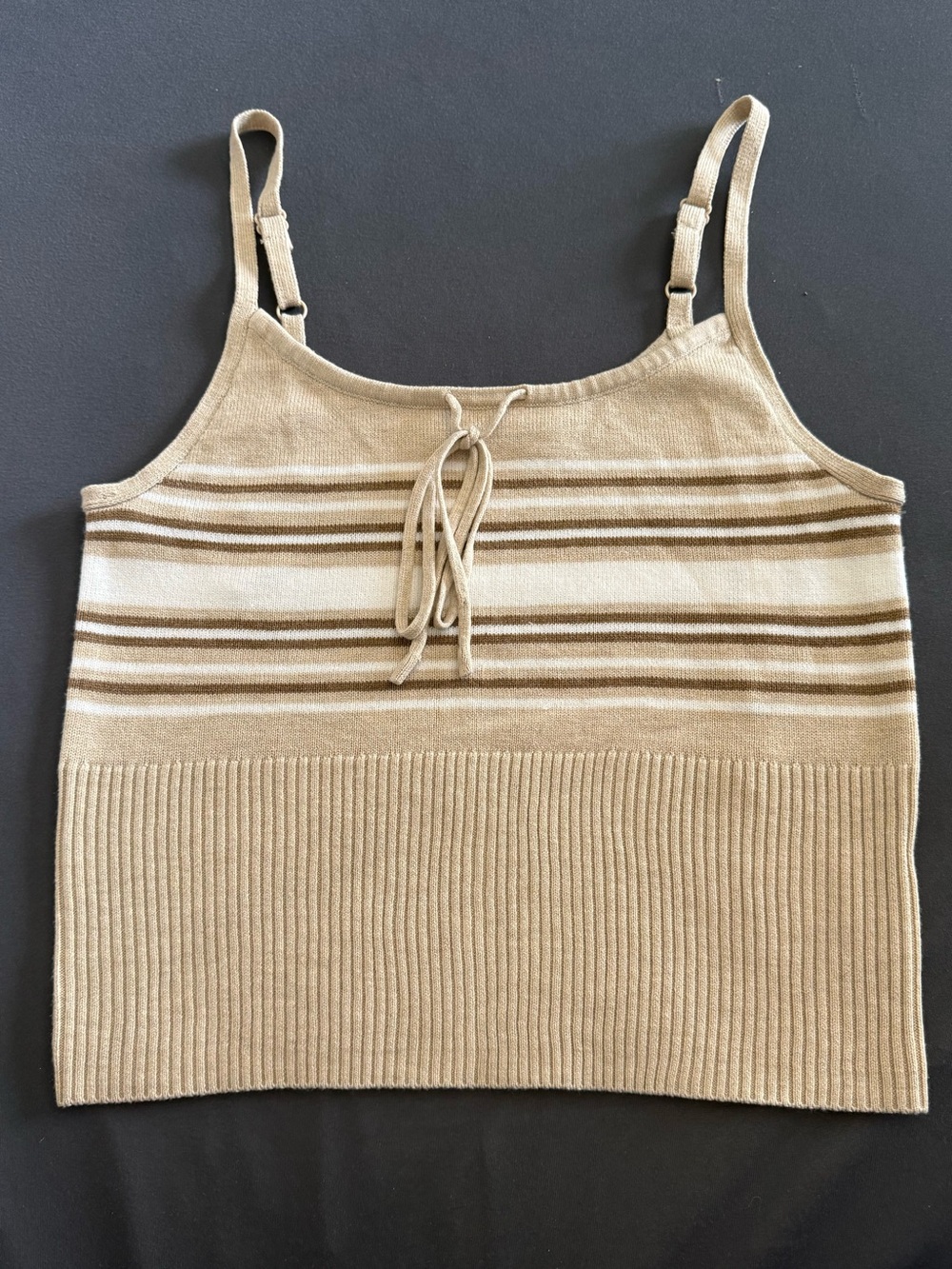 NWT No Boundaries Striped Sweater Knit Cami Tank Medium (8–10)